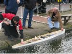 A nervous moments for Mark Hawkings as he prepares his G3 hull for ballasting and power trials.